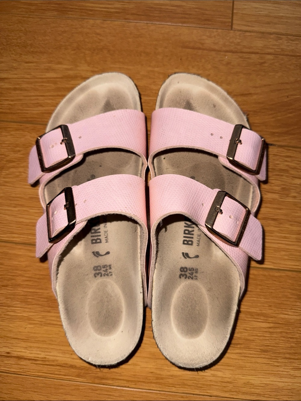Birkenstock Double-Buckle Arizona Shiny Lizard Sandals